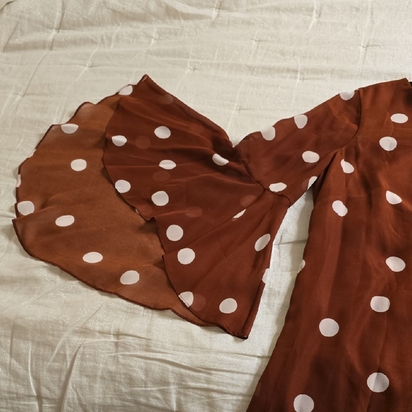 Preston & York Brown and White Long Sleeve Sheath Dress - Picture 10 of 15